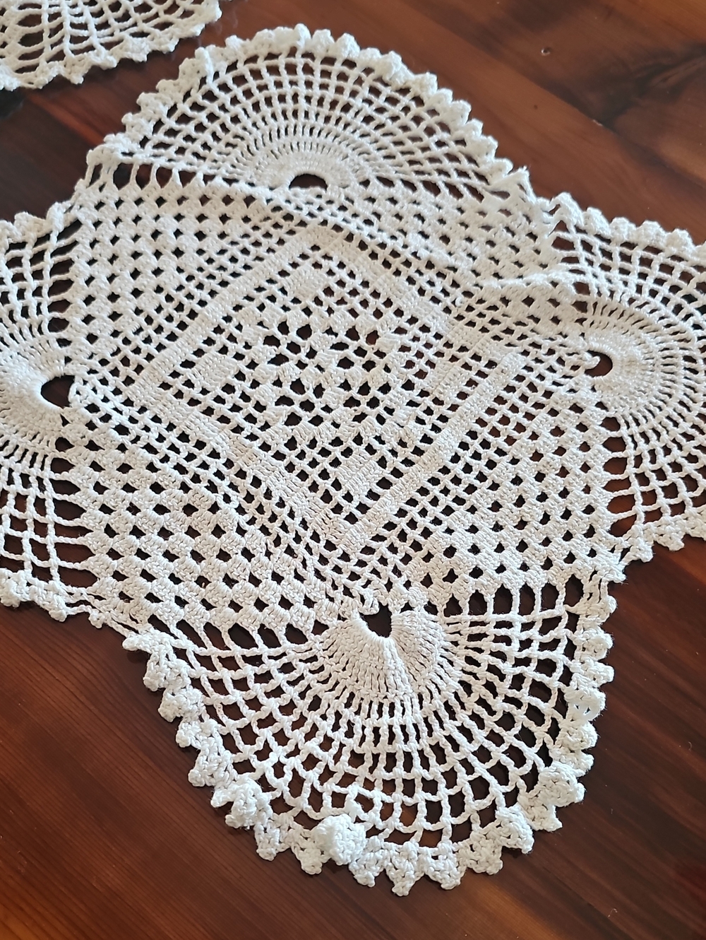 Pair Of White Crochet Doilies— Elegant Handcrafted Dining Accents